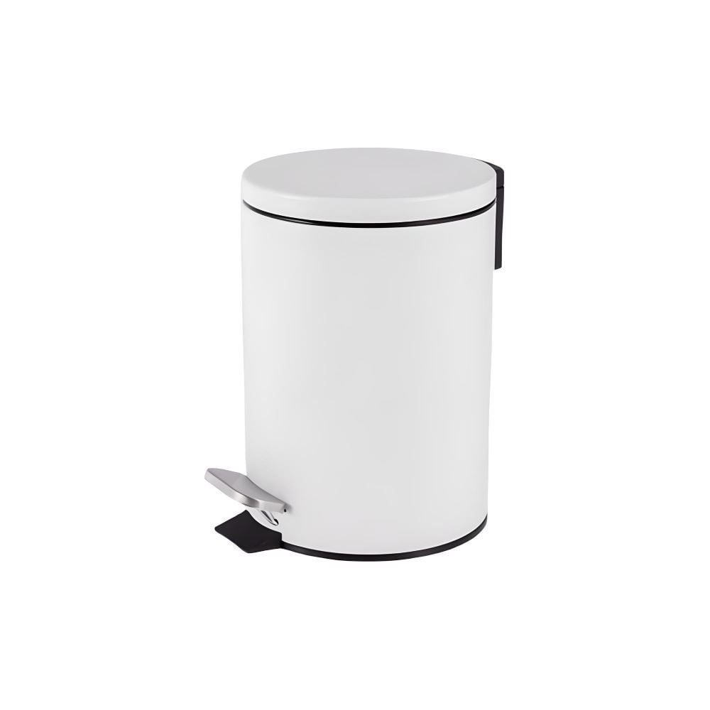 Lixeira Redonda Com Pedal Matte Camesa 3 Litros - Branco