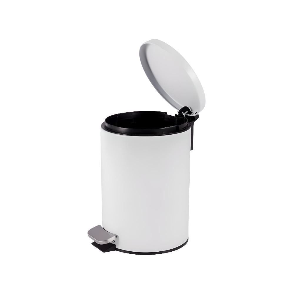 Lixeira Redonda Com Pedal Matte Camesa 3 Litros - Branco
