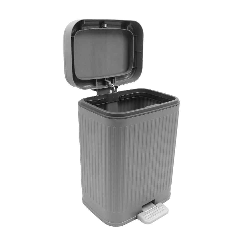 Lixeira Quadrada com Pedal Havan Casa 12 Litros - Cinza