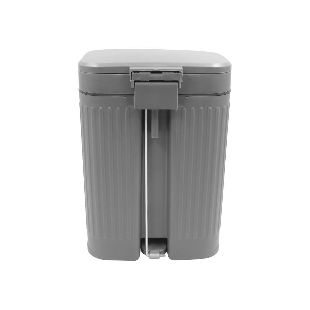 Lixeira Quadrada com Pedal Havan Casa 12 Litros - Cinza