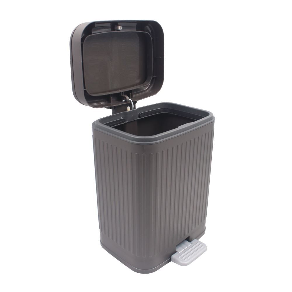 Lixeira Quadrada com Pedal Havan Casa 12 Litros - Preto 