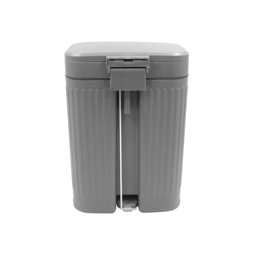 Lixeira Quadrada Plástica com Pedal Havan Casa 8 Litros - Cinza