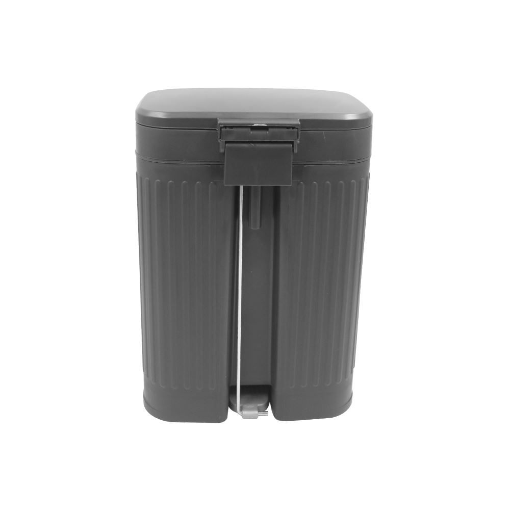Lixeira Quadrada Plástica com Pedal Havan Casa 8 Litros - Preto