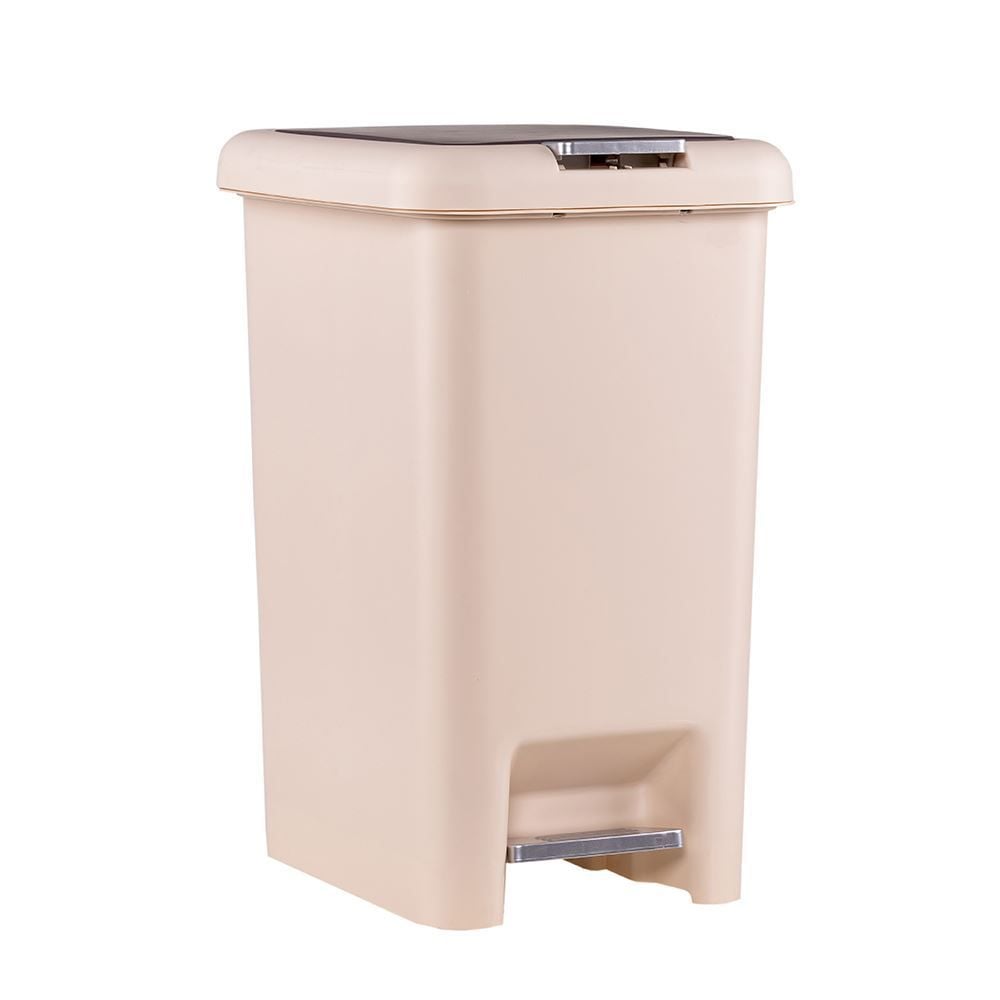 Lixeira Plástica Finecasa Com Pedal 15 Litros - Creme