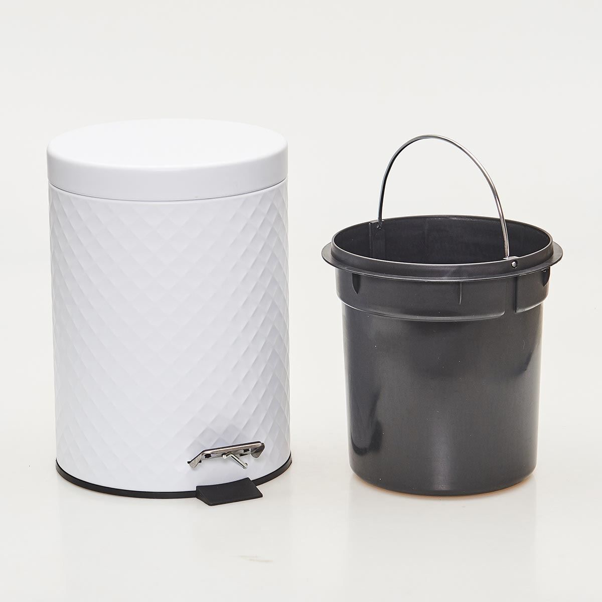 Lixeira Redonda 5 Litros Diamond Matte - Branco