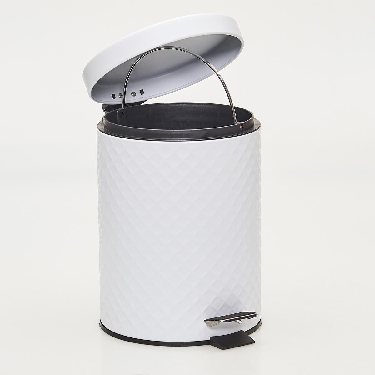 Lixeira Redonda 5 Litros Diamond Matte - Branco
