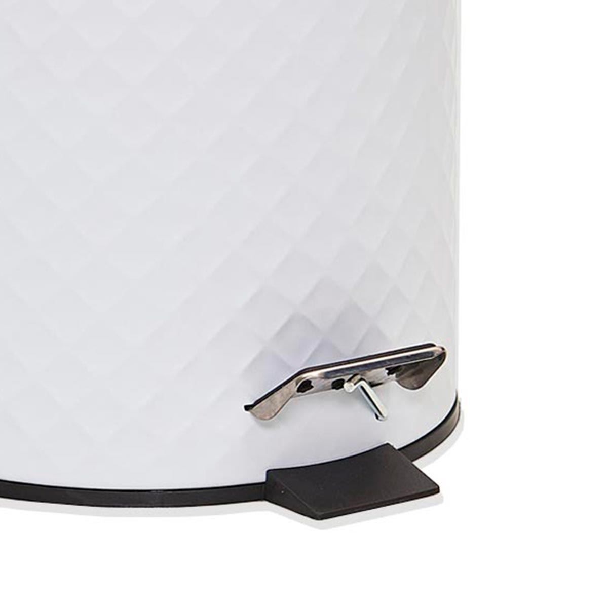 Lixeira Redonda 5 Litros Diamond Matte - Branco