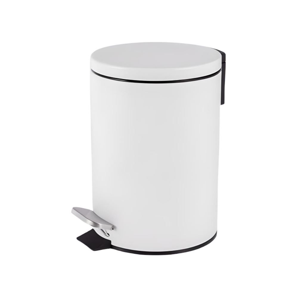 Lixeira Redonda Com Pedal Matte Camesa 5 Litros - Branco