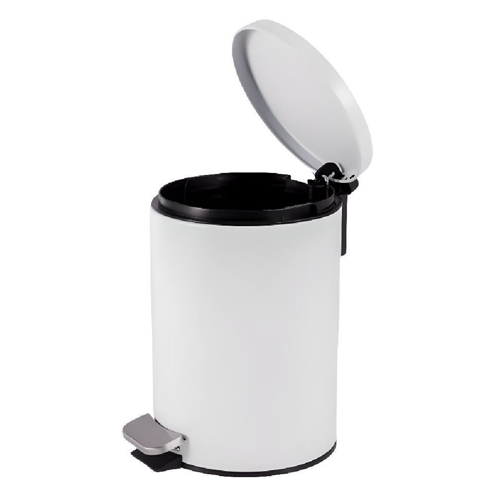 Lixeira Redonda Com Pedal Matte Camesa 5 Litros - Branco