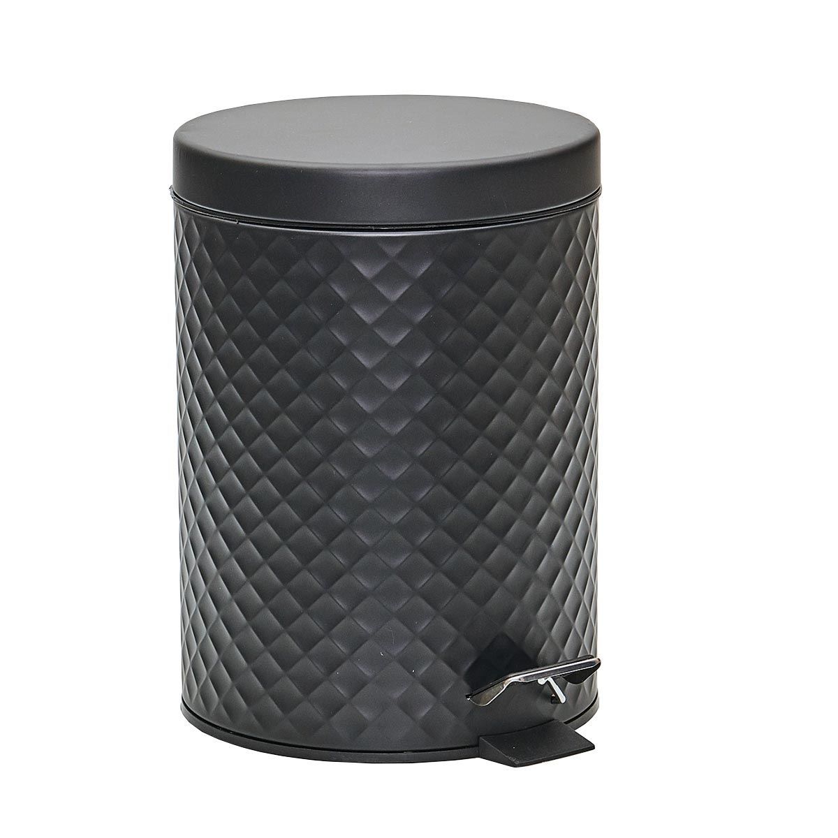 Lixeira Redonda Diamond Matte 5 Litros - Preto