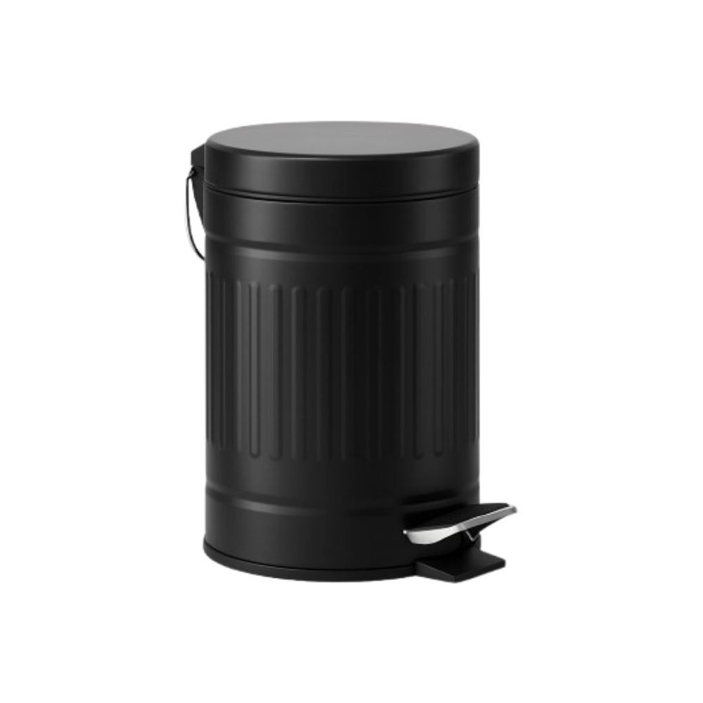 Lixeira Redonda Roma Com Pedal Havan Casa 3 Litros - Preto 