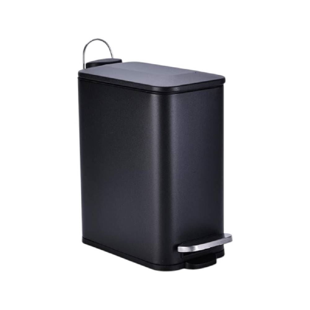 Lixeira Vertical Com Pedal Inox 5 Litros Mallana - Preto 