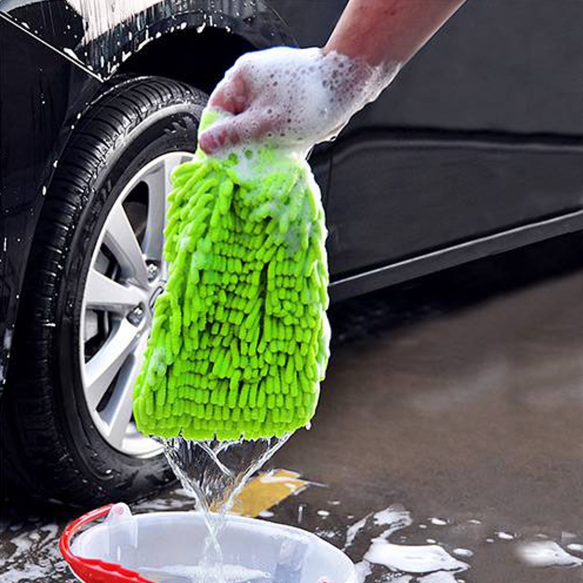 Luva De Microfibra Para Auto Luxcar - Verde