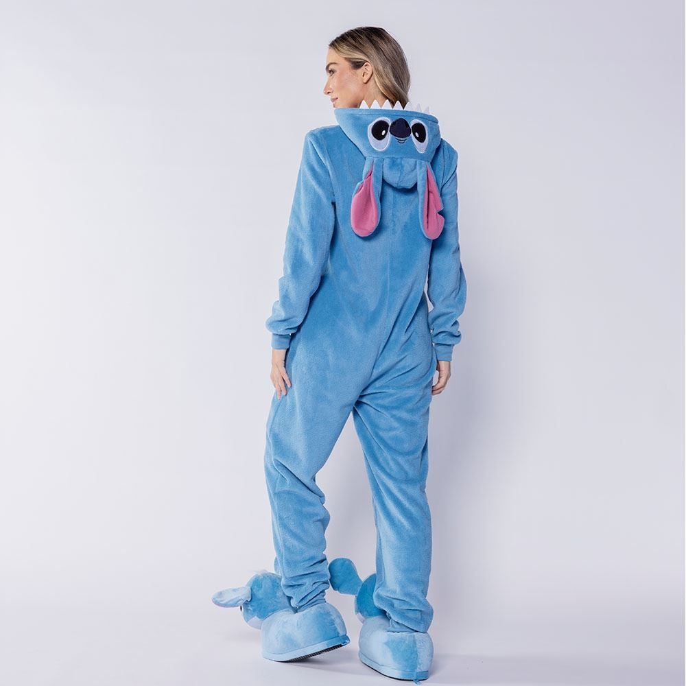 Macacão Pijama Adulto Em Fleece Stitch Disney
