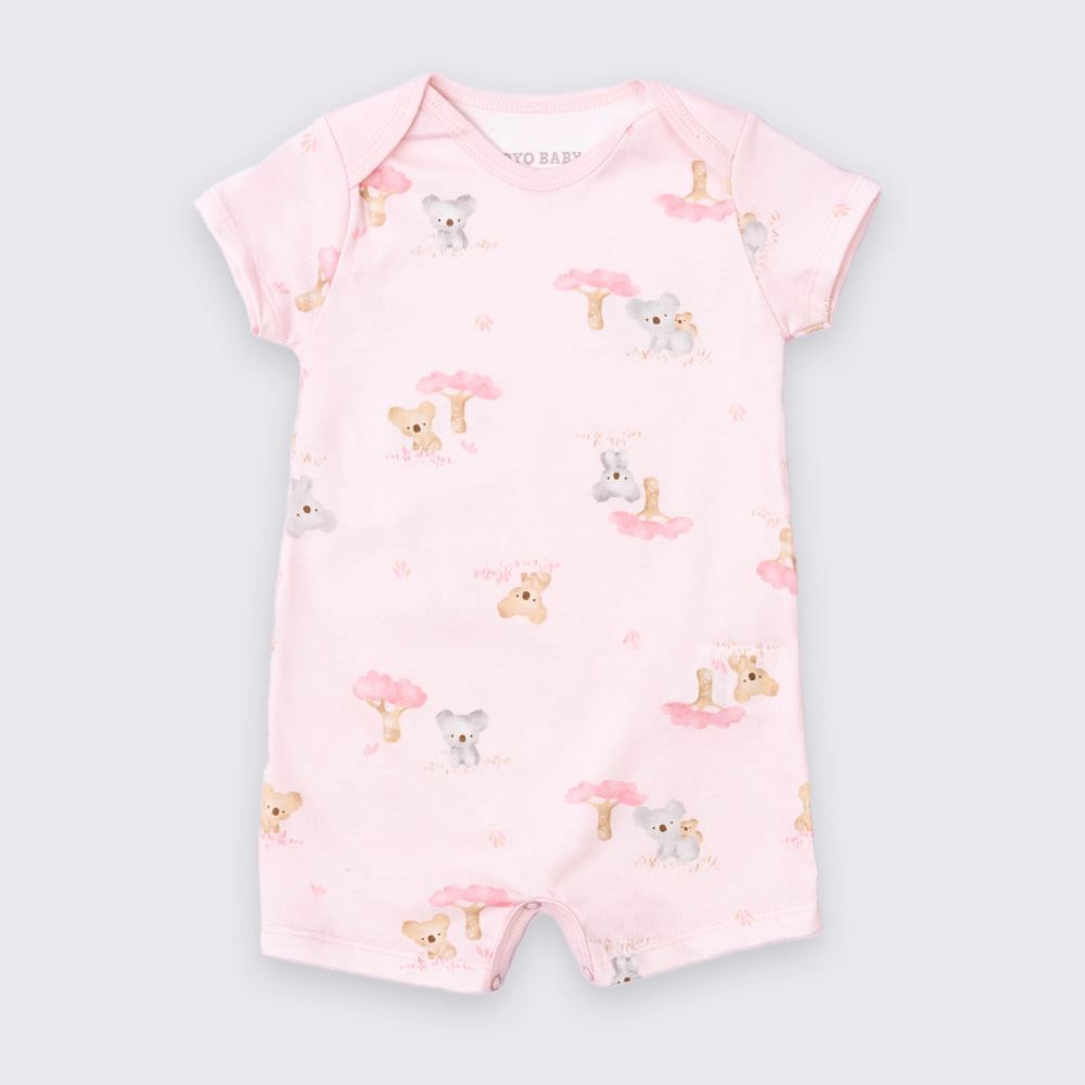 Macaquinho Bebê Menina Manga Curta Estampado Yoyo Baby