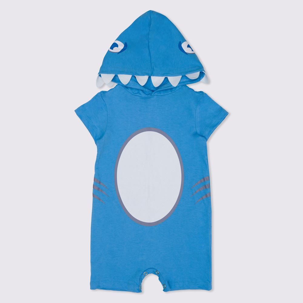 Macaquinho de Bebê Tubarão com Capuz Yoyo Baby