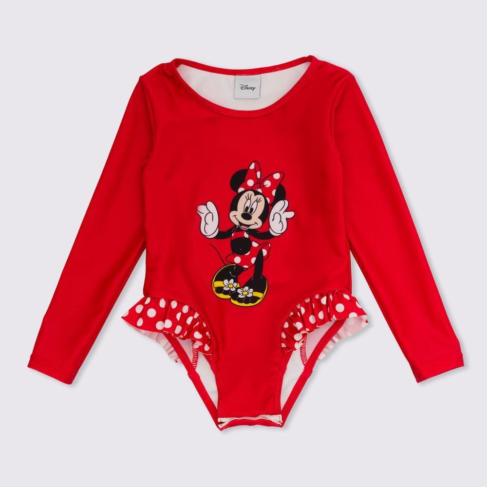 Maiô 1 a 3 Anos Manga Longa Minnie Disney