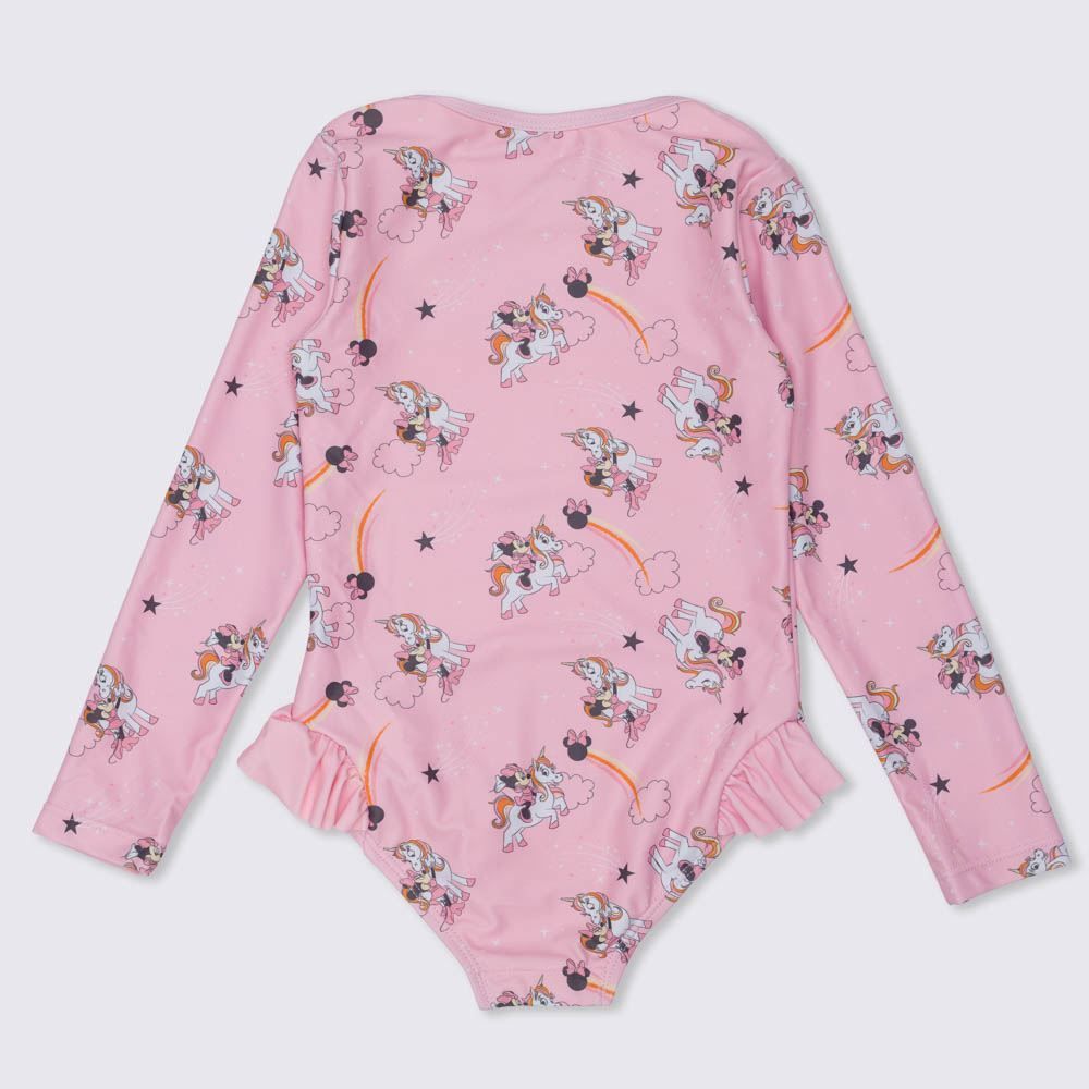 Maiô 1 a 3 anos Minnie e Unicórnio Babados Disney