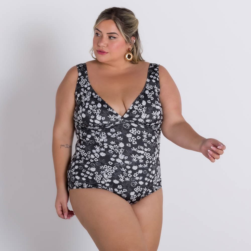 Maiô Plus Estampa Floral Patrícia Foster Mais