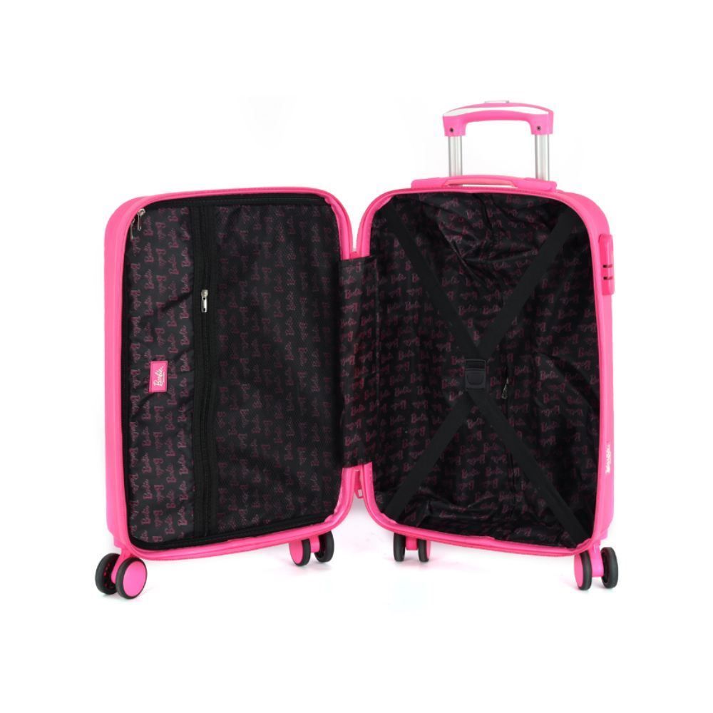Mala Para Viagem De Bordo Abs 360° Barbie Luxcel - Pink
