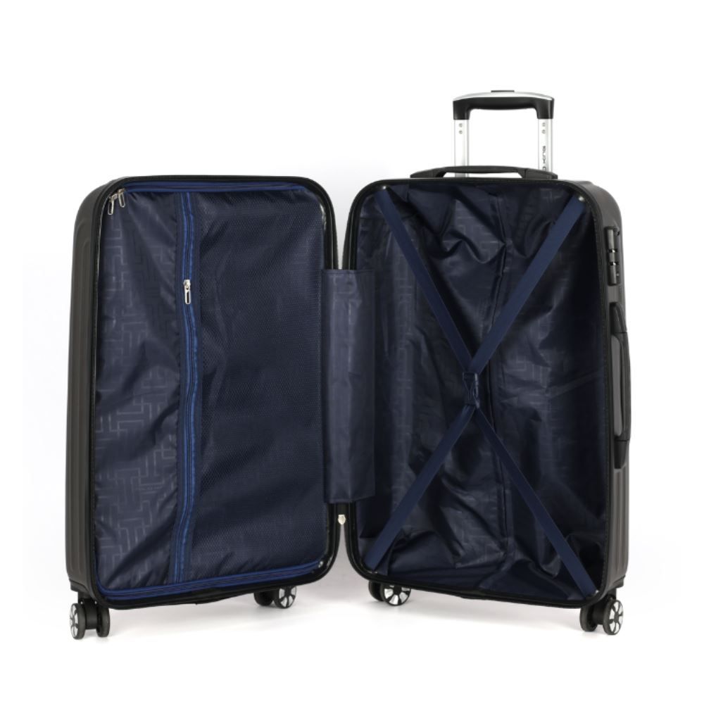 Mala Para Viagem De Bordo Abs 360° Geneva Luxcel - Grafite