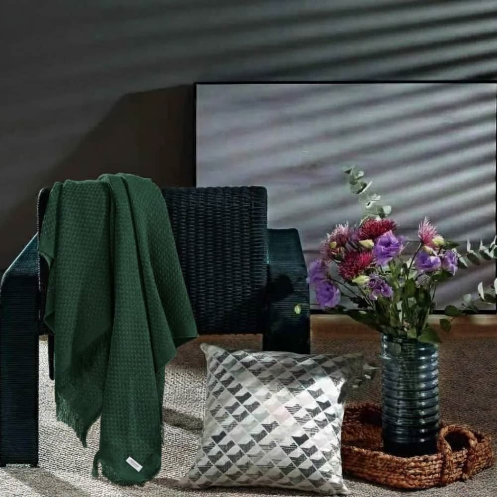 Manta para Sofá Decorativa 1,20X1,45 m Búzios Havan Casa - Verde Selva