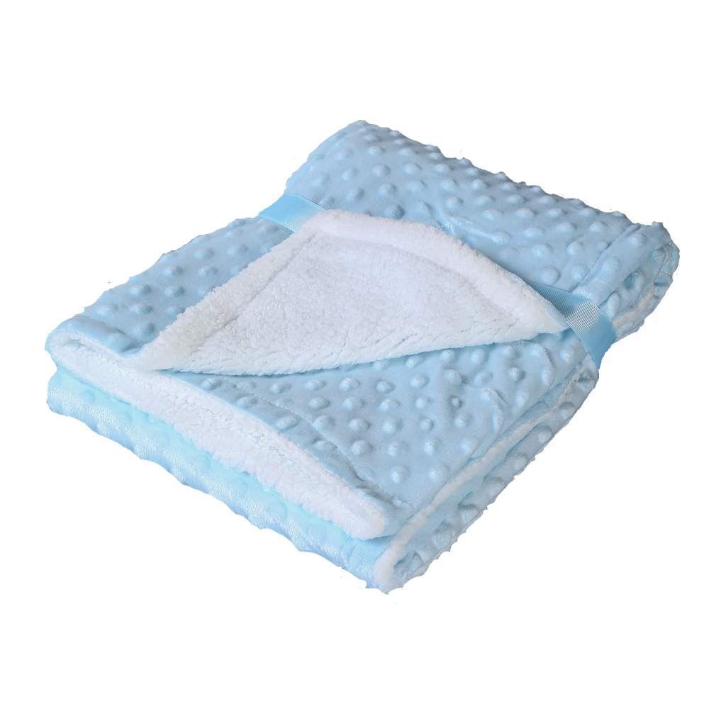 Manta Cobertor Para Bebê Popcorn Camesa 1 Pç - Azul