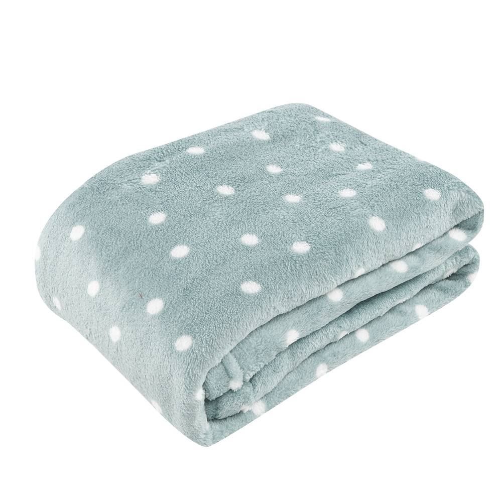 Manta De Bebê Microfibra 90X110 Cm Havan Baby 1 Peça - Poá Aqua