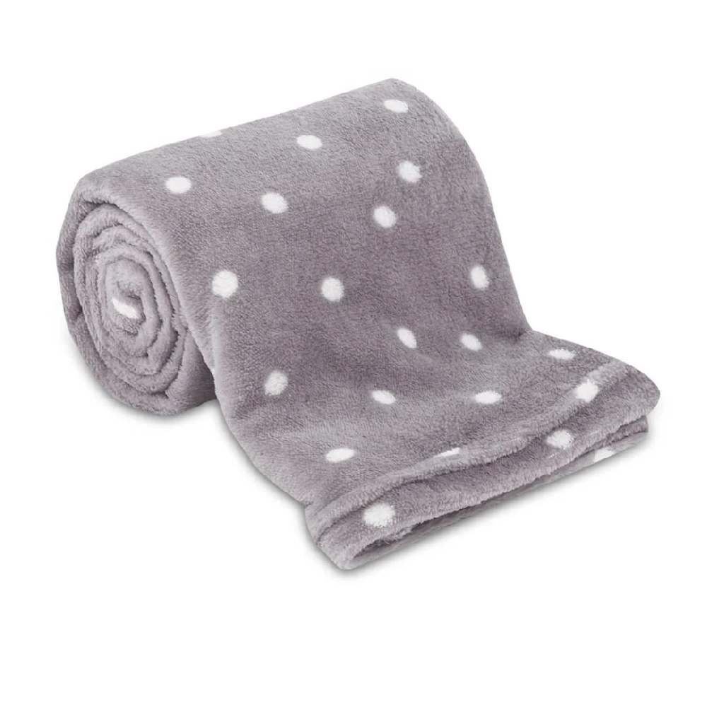 Manta De Bebê Microfibra 90X110 Cm Havan Baby 1 Peça - Poá Prata