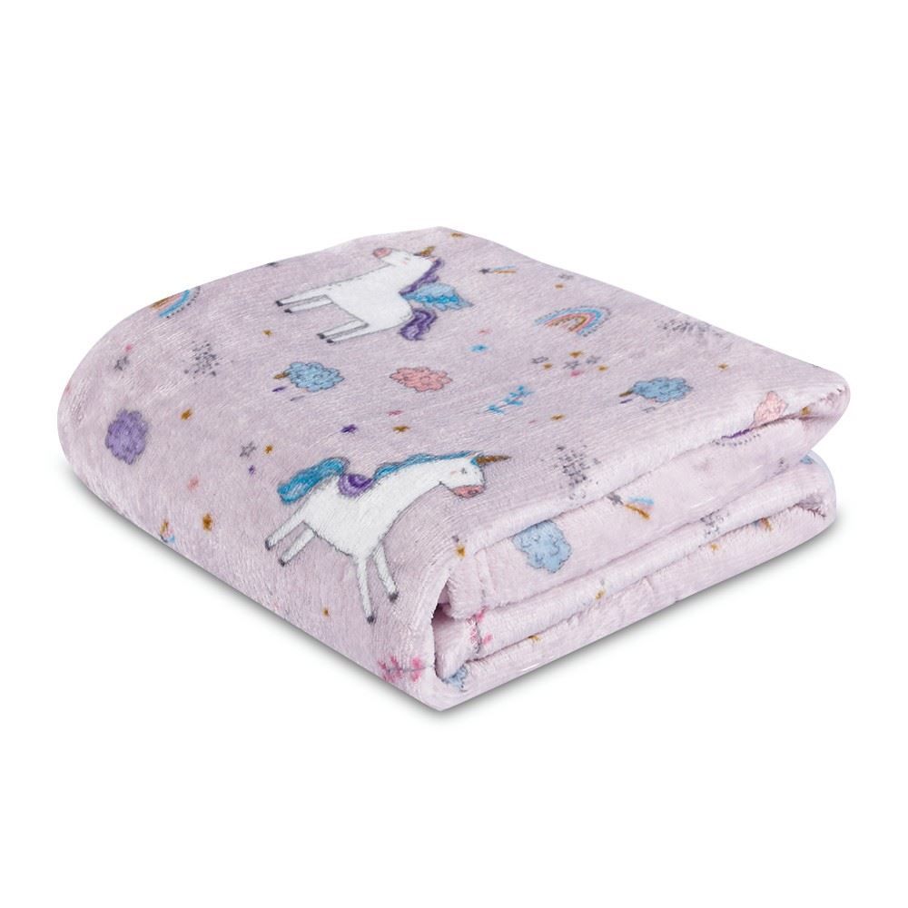 Manta Infantil 100% Poliéster Encantos Havan Kids - Unicórnio Lilás