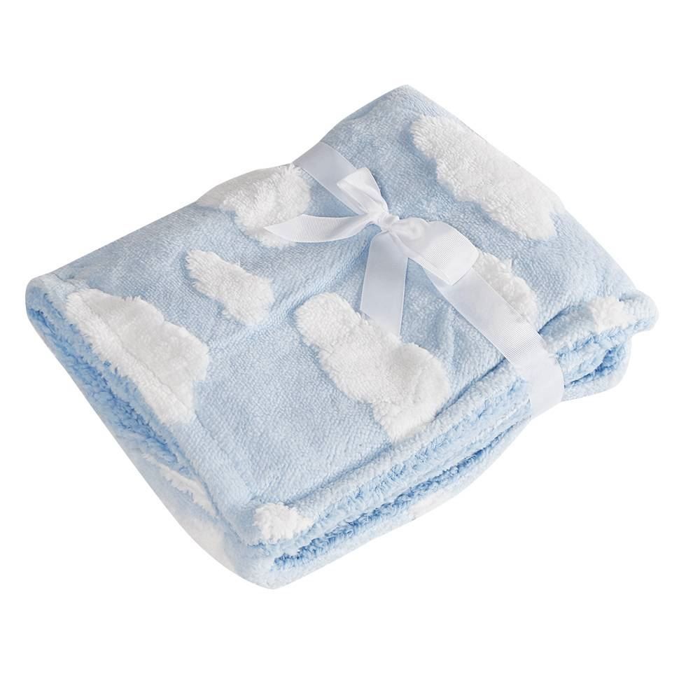 Manta Infantil 100% Poliéster Nas Nuvens Baby Camesa - Azul