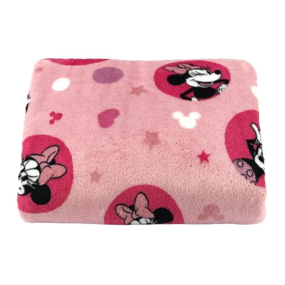 Manta Infantil Flannel 1,05M X 1,50M Disney - Minnie Star Rosa