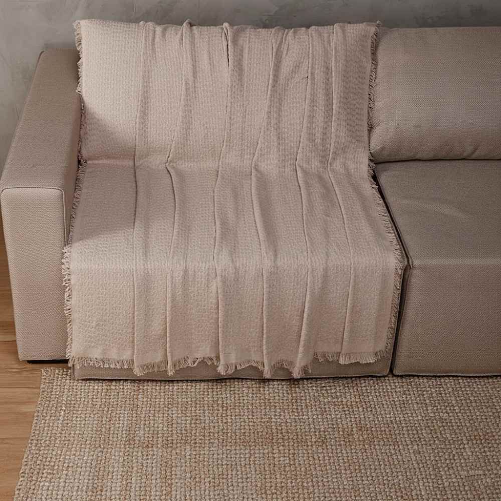 Manta para Sofá Decorativa 1,40X2,00 m Requinte Havan Casa - Amêndoa