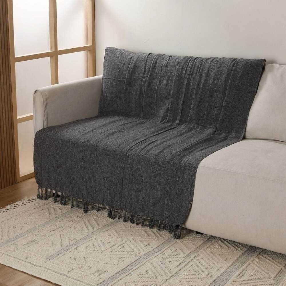 Manta para Sofá 1,80X2,30 m Mônaco Havan Casa - Preto Mescla