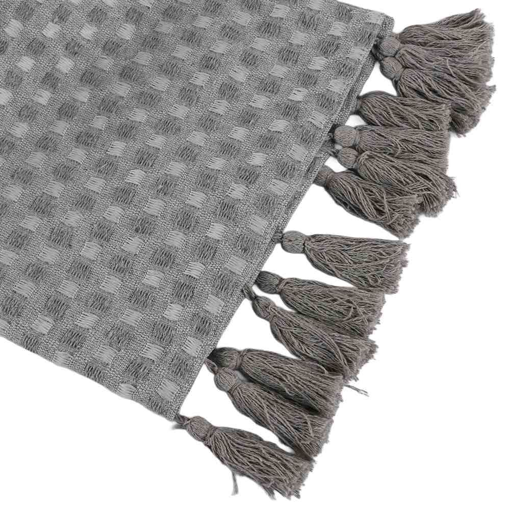 Manta para Sofá Provence com Pingentes 1,40X1,70M Havan Casa - Cinza