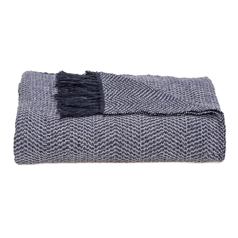 Manta Para Sofá Rústica 1,20X1,50M Havan - Grafite Tramado