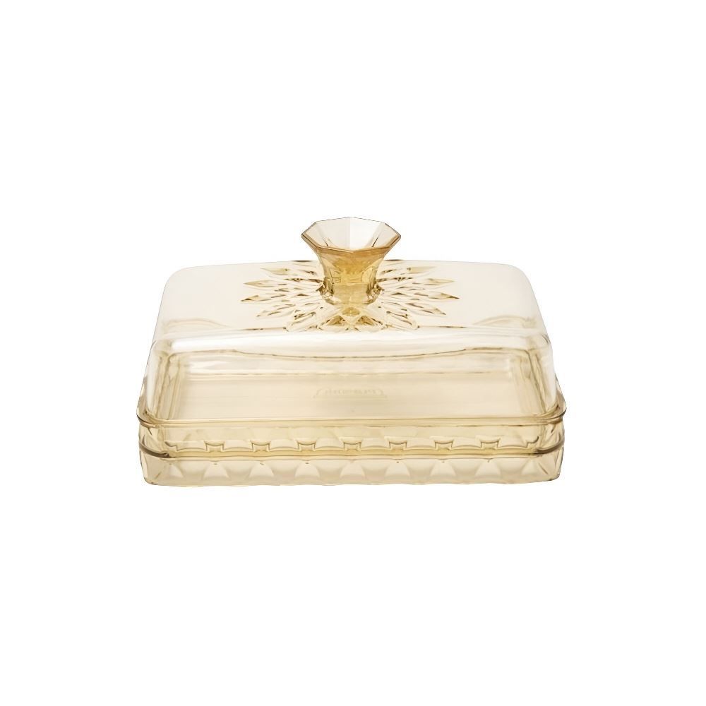 Manteigueira Com Tampa Plasútil Glamour 14Cm - Âmbar 