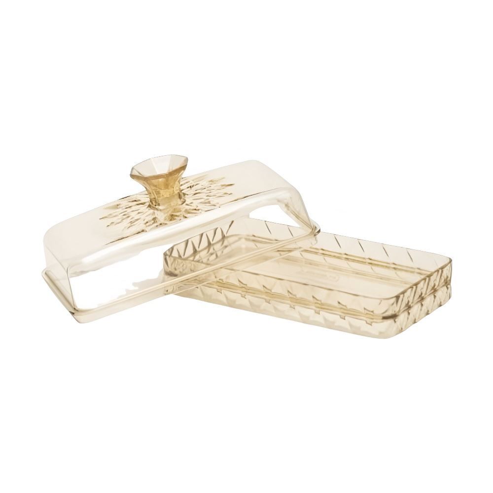 Manteigueira Com Tampa Plasútil Glamour 14Cm - Âmbar 