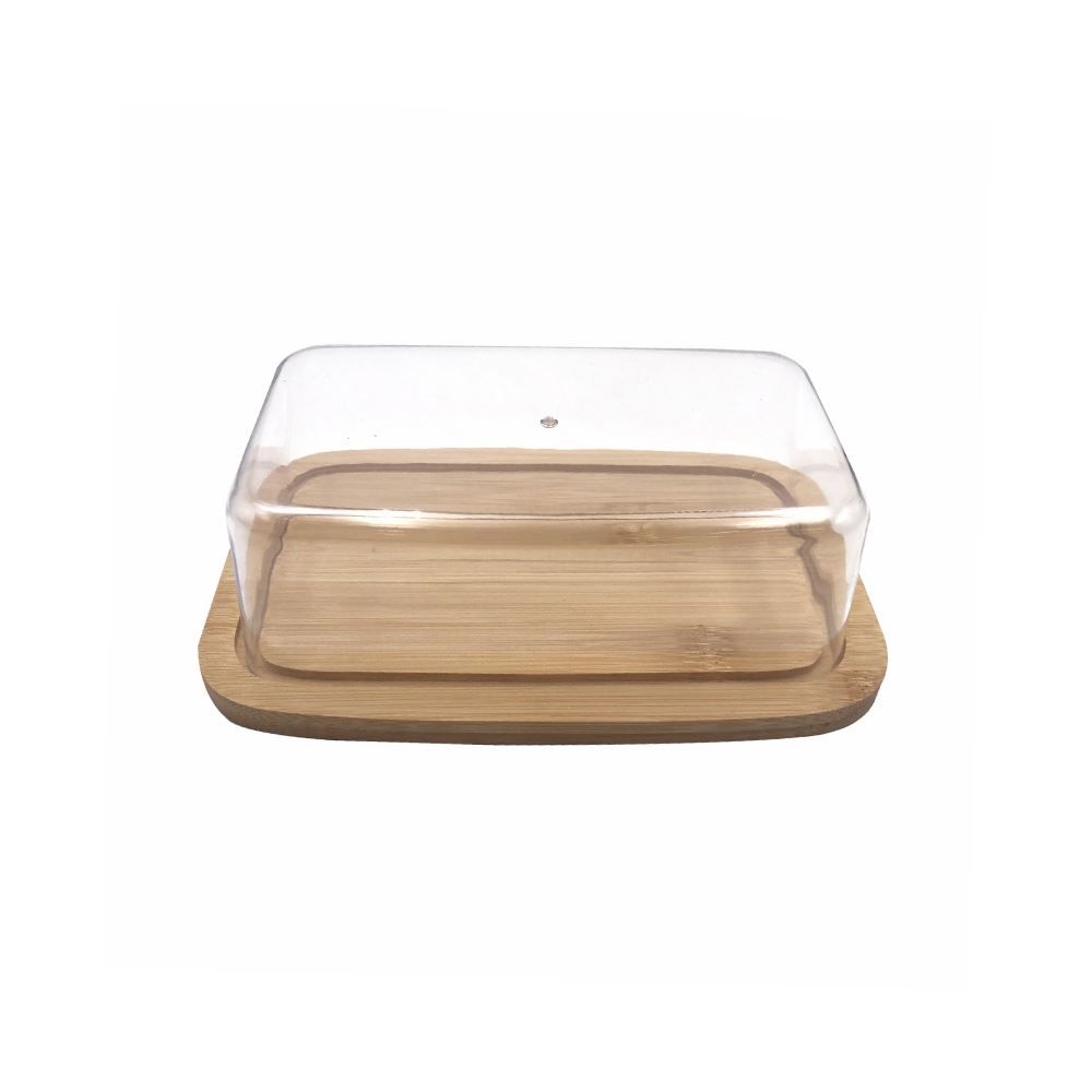 Manteigueira De Bambu Com Tampa Havan Casa 19 Cm - Transparente