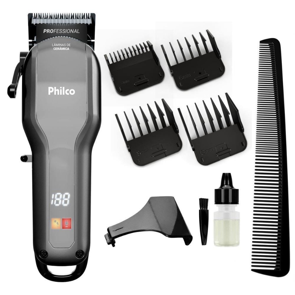 Máquina de Cortar Cabelo Philco 8 Acessórios 10W Pcr07