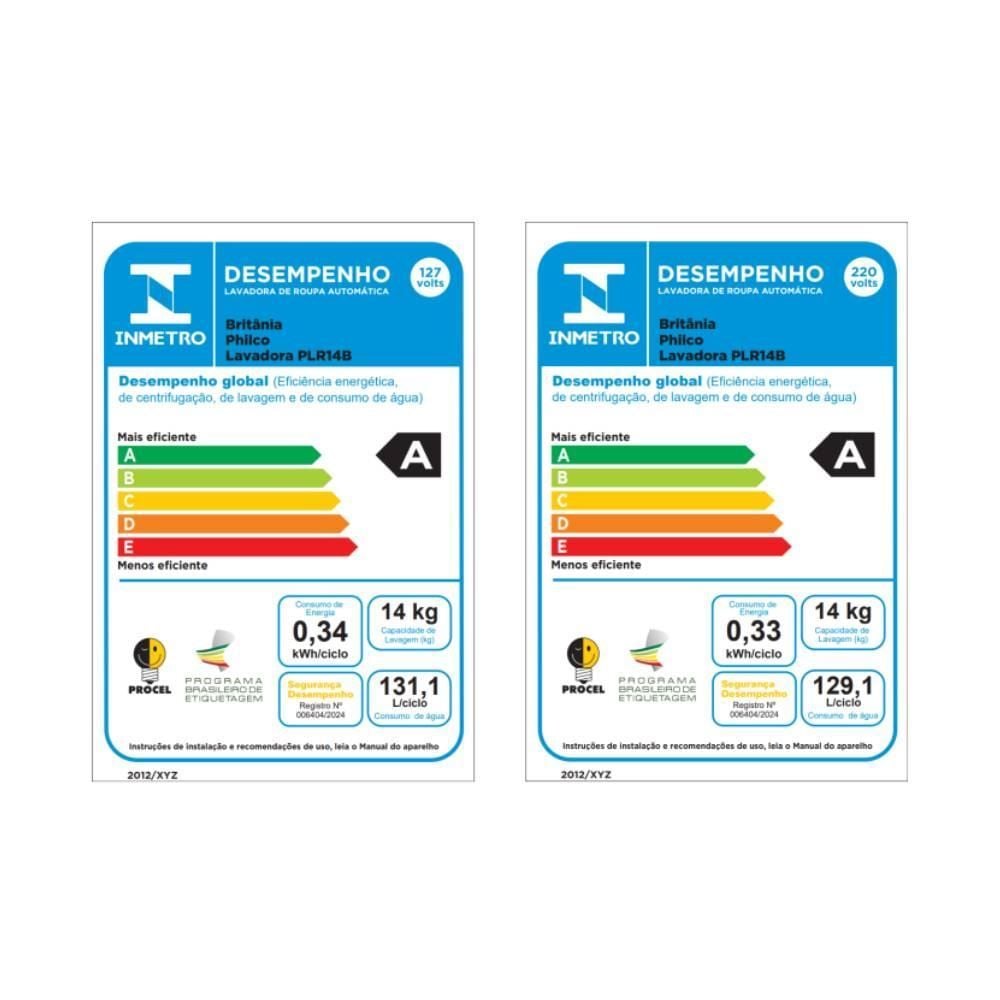 Máquina de Lavar Philco 14 Kg PLR14B 12 Programas de Lavagem