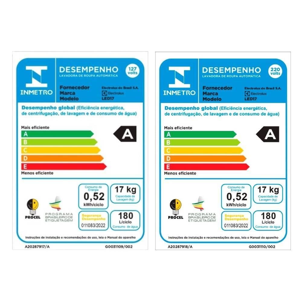 Lavadora de Roupas Electrolux 17kg Essential Care LED17 