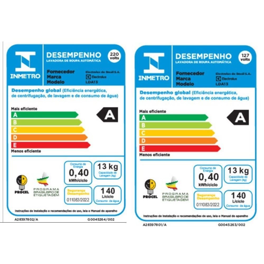 Máquina de Lavar Electrolux 13g Branca Efficient LDA13