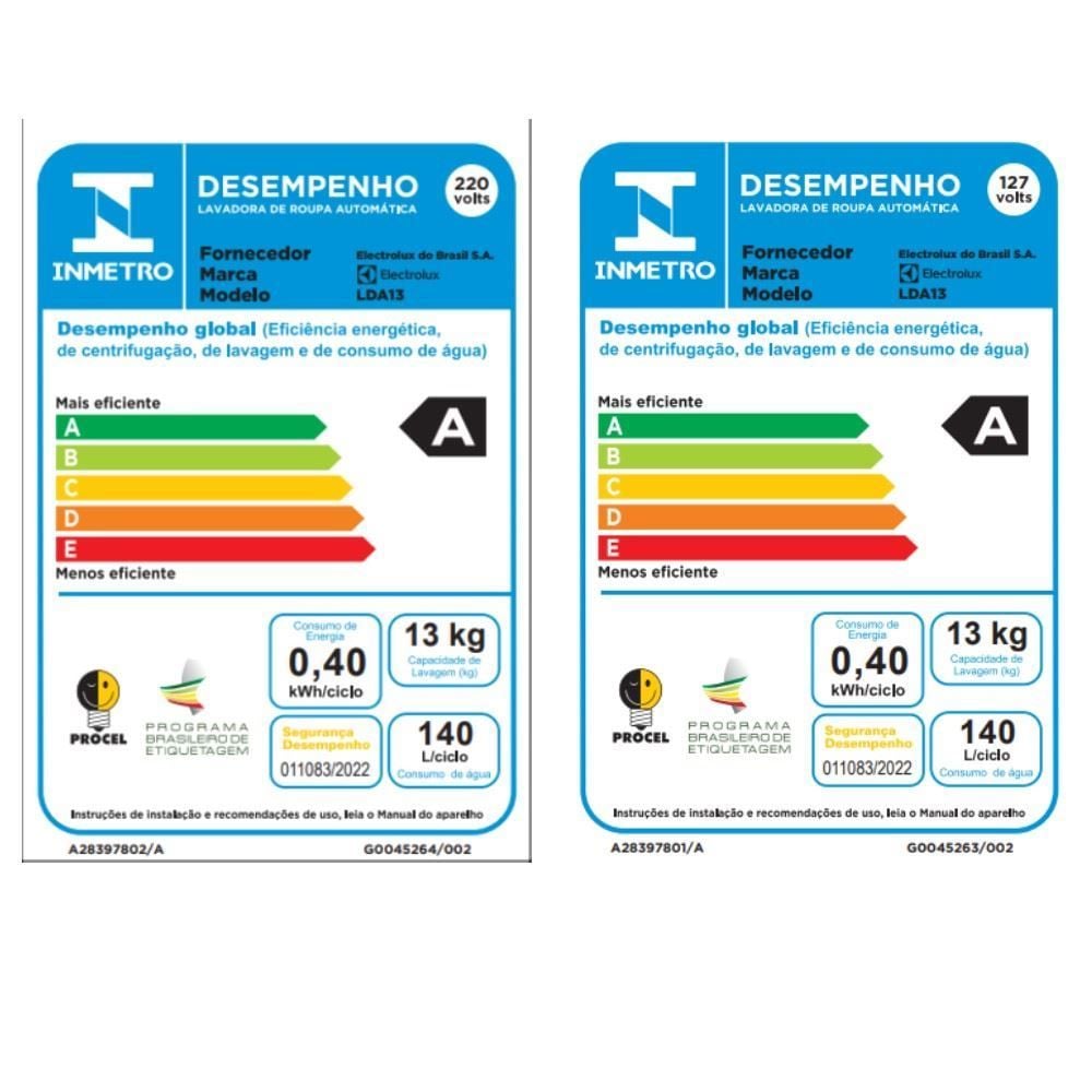 Máquina de Lavar Electrolux 13kg Branca Efficient LDA13