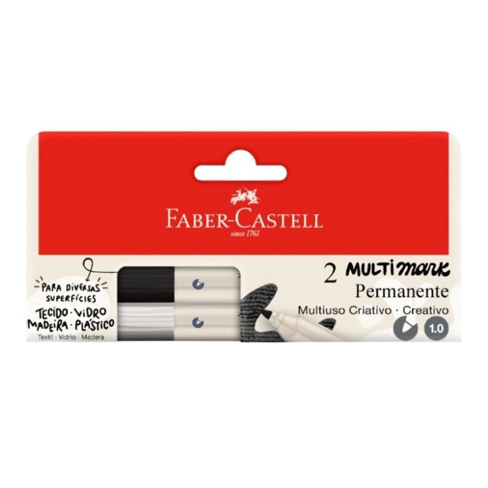 Marcador Multimark Permanente 1.0 Faber-Castell - 2 Unidades