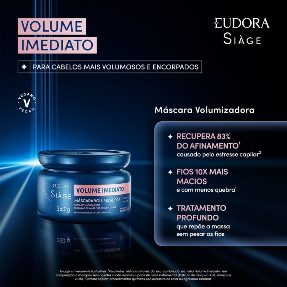 Máscara Capilar Volume Imediato 250G Eudora Siàge