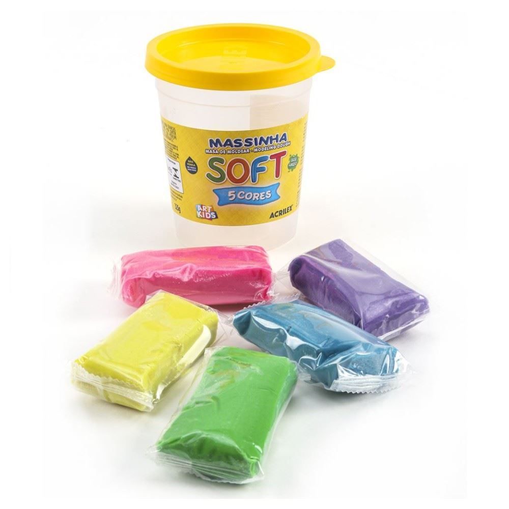 Massinha De Modelar Soft Com 5 Cores Acrilex - 07330