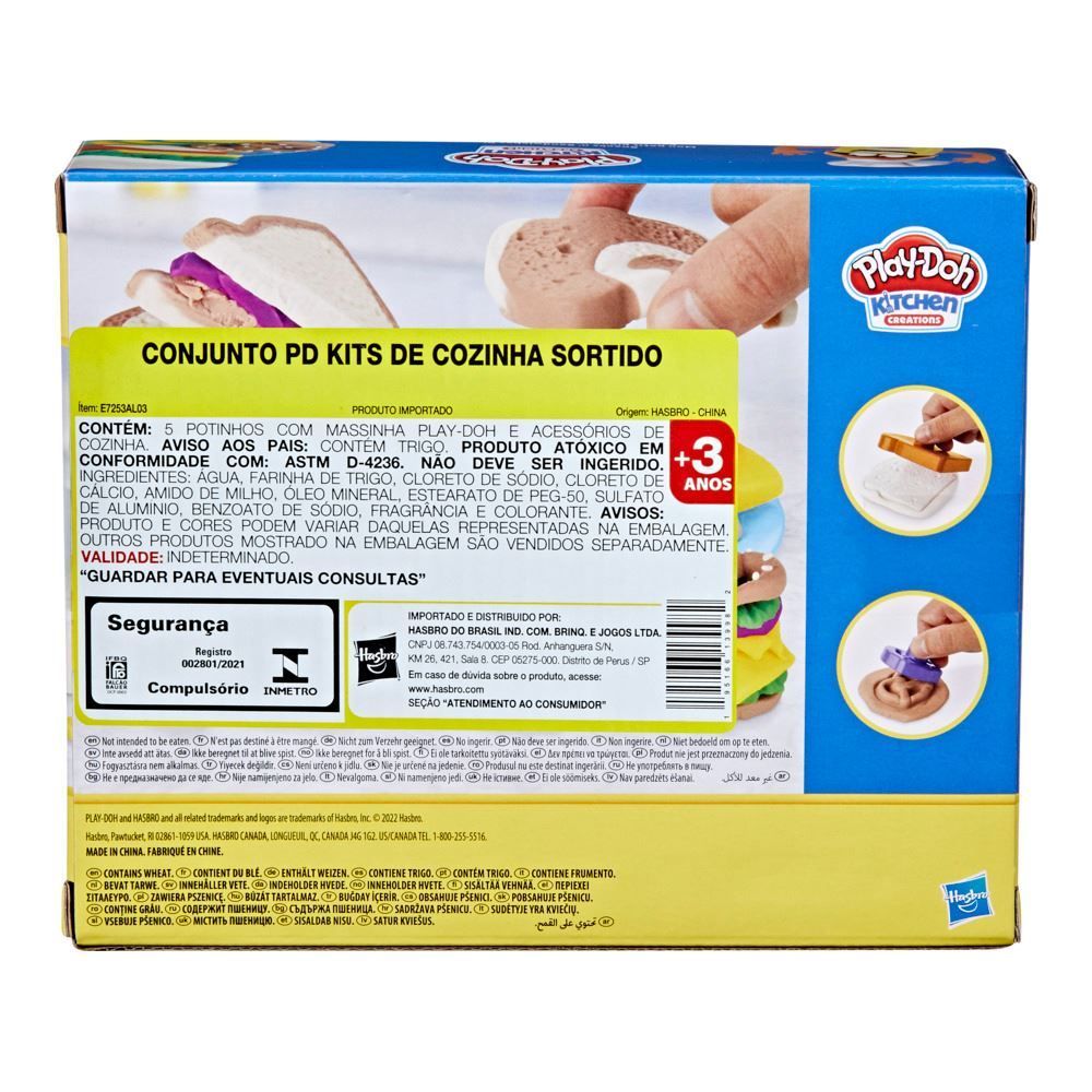 Massinha Play-Doh Sanduíches Coloridos Hasbro - F5746