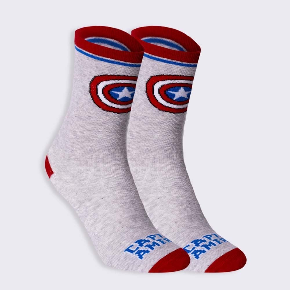 Meia Cano Longo Capitão América Marvel - CINZA 39/43