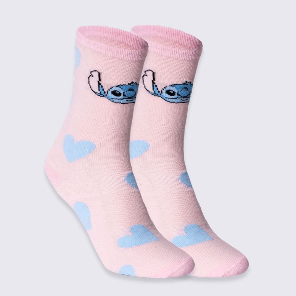 Meia Cano Longo Stitch Disney - ROSA 39/43